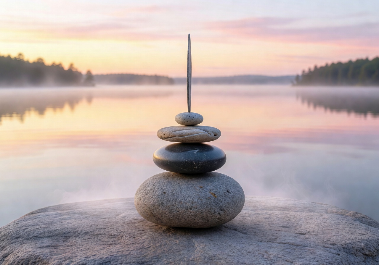 Calm Balancing Stones Representing Control
