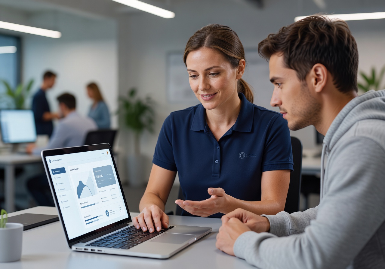 Customer Support Laptop Interaction
