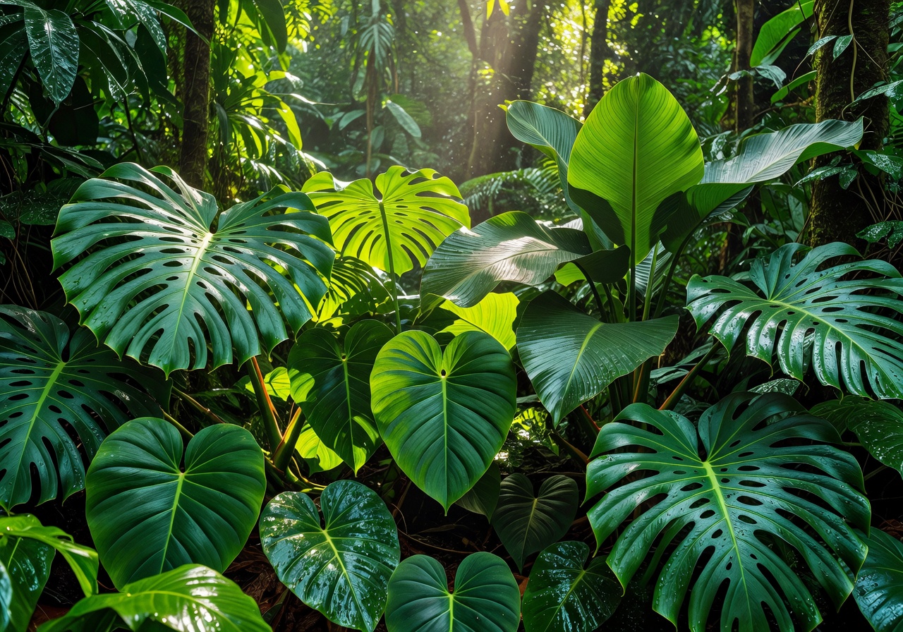 Vibrant Tropical Jungle Leaves